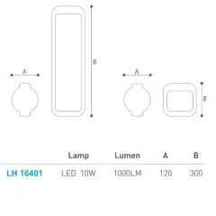 Led Bahçe Armatürü Bollard 30 Cm Lh-16401