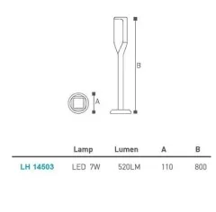 Led Bahçe Armatürü Bollard 80 Cm Lh-14503