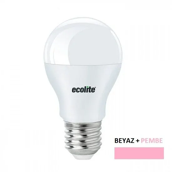 Ecolite Color Switch Led Ampul 9w A60 Pembe Işık Fonksiyonlu