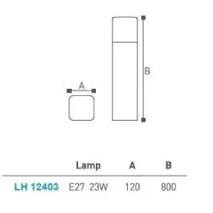 Bahçe Armatürü Bollard 80 Cm Lh-12403