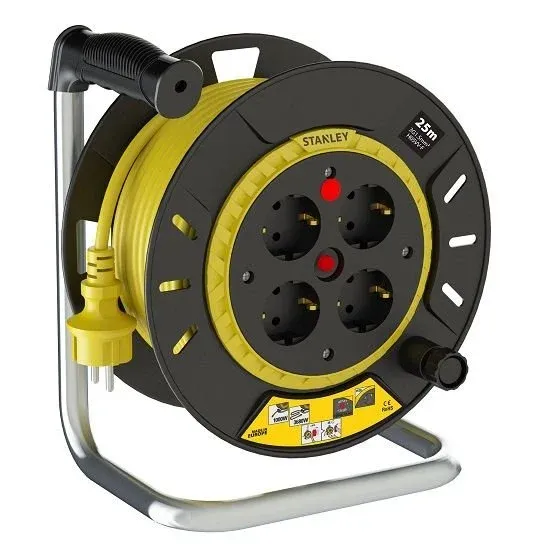 Stanley St-Se Optımal Ip20 4 Soketli 25 Metre Makaralı Kablo 3X1,5Mm