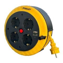 Stanley St-H Kompakt Kaset Ip20 4 Soketli 5 Metre Makaralı Kablo Usb’li 3X1,5Mm