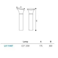 Bahçe Armatürü Bollard 80 Cm Lh-11407