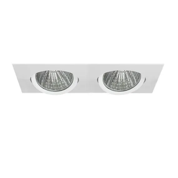 Lamptime Sıva Altı Cob Downlight 2x20w Derin Kare Beyaz Gövde 6500k Beyaz Işık