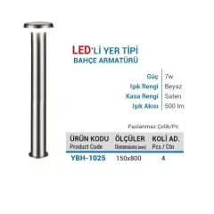 Ycl 7w Ledli Bahçe Armatürü 6500k 80cm