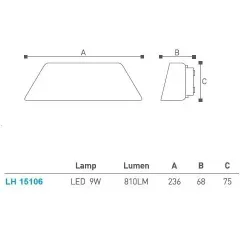 Led Bahçe-Duvar Aplik Lh-15106