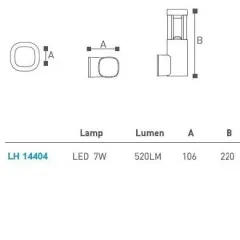 Led Bahçe-Duvar Aplik Lh-14404