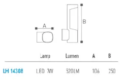 Led Bahçe- Duvar Aplik Lh-14308