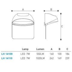 Led Kapı Giriş - Duvar Aplik Lh-14106