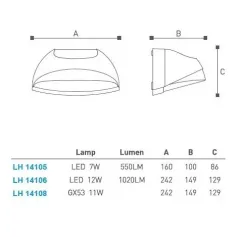 Led Bahçe -Duvar Aplik Lh-14105