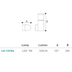 Led Bahçe - Duvar Aplik Lh-13704