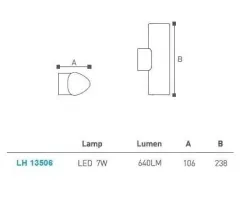 Led Çift Yönlü Bahçe - Duvar Aplik Lh-13506