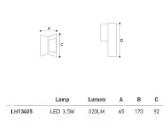 Led Tek Yönlü Bahçe - Duvar Aplik Lh-13405