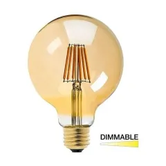 Ecolite Dimmable Filament Gold G95 7,5w Led Ampul 220v Gold Cam 750 Lümen 15.000 Saat Ömür Amber Işık