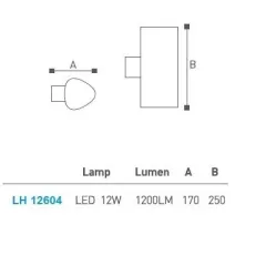 Led Çift Yönlü Bahçe - Duvar Aplik Lh-12604