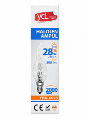 Ycl 28W E14 Kıvrık Halojen Mum Ampul