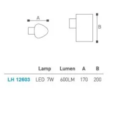 Led Tek Yönlü Bahçe - Duvar Aplik Lh-12603