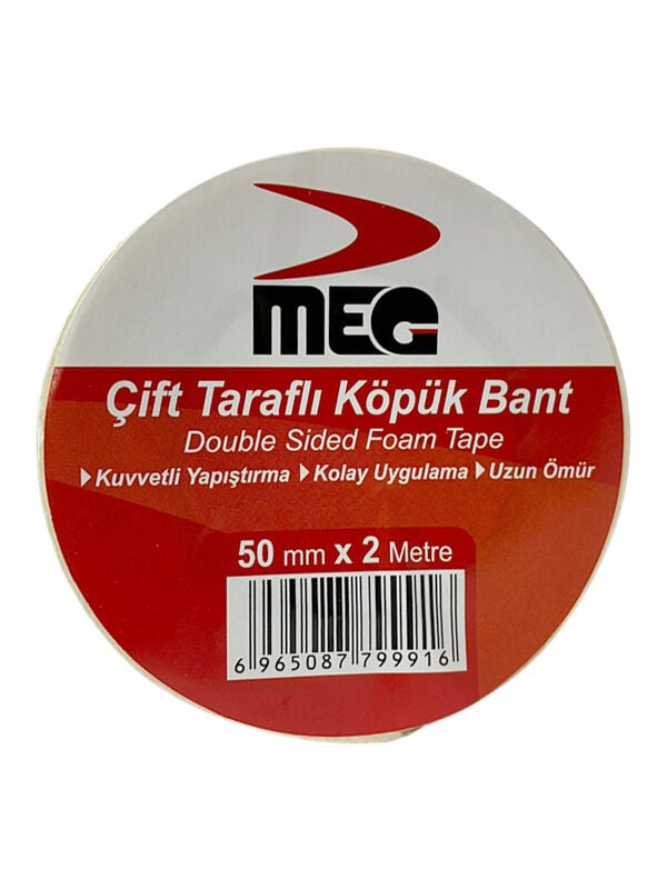 Meg Çift Taraflı Köpük Bant 50 mm x 2 m