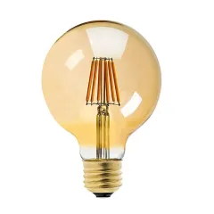Ecolite Filament Gold G95 4w Led Ampul 220v Gold Cam 360 Lümen 15.000 Saat Ömür 2200K Amber Işık