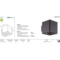 Jupiter Lw470 Led''li Duvar Arm. 2x7w (3000k) 30-130° Ayarlanabilir