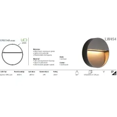 Jupiter Lw454 S Led''li Duvar Armatürü 4w (3000k) S/Ü