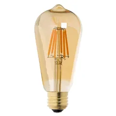 Ecolite Filament Gold ST64 4w Led Ampul 220v Gold Cam 450 Lümen 15.000 Saat Ömür 2200K Amber Işık