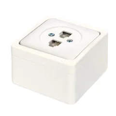 Nead Murat Sıva Üstü İkili Numeris Telefon Prizi (RJ11 + RJ11)