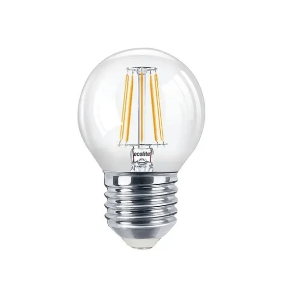 Ecolite Vintage Classic 4w Led Vintage Şeffaf Top G45 Ampul 470 Lümen 25.000 H 2700k Sarı Işık