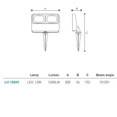 Led Cephe ve Kazıklı Ağaç Spotu Projektör Lh-15301