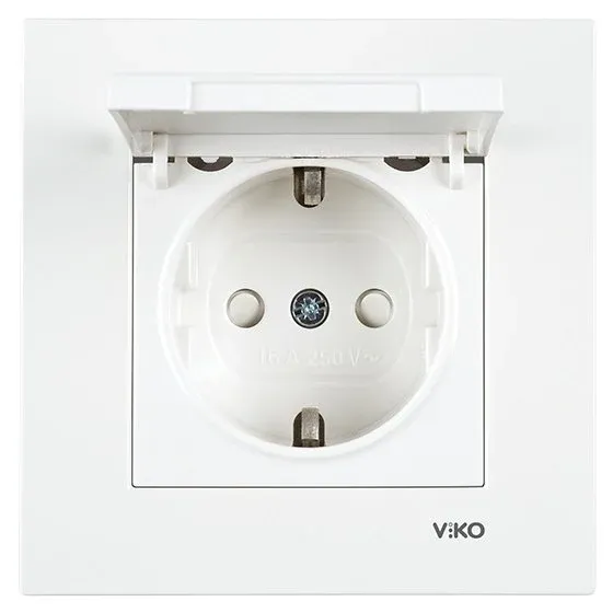 Viko Karre / Meridian Çocuk Korumalı Kapaklı Topraklı Priz (Çerçeve Hariç)