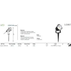 Jupiter Lg987 S Led''li Çim Armatürü 7w (3000k)