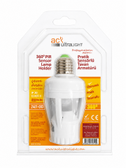 ACK Ultralight 360° PIR Sensörlü Pratik Tavan Armatürü E27 Duy Tipi
