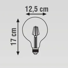 K2 8w E27 G125 Led Flamanlı Dimedilebilir Glop Ampul 2700k Sarı Işık