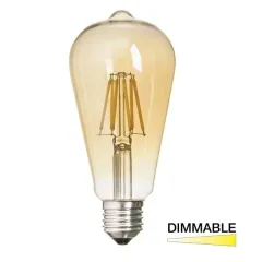 K2 6w E27 St64 Led Flamanlı Dimedilebilir Mantar Ampul 2700k Sarı Işık