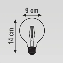 K2 6w E27 G95 Led Flamanlı Ampul 2700k Sarı Işık