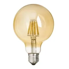 K2 6W E27 G95 Led Flamanlı Rustik Ampul Sarı Işık 2700k