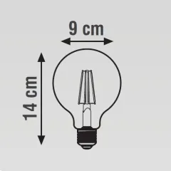 K2 4w E27 G95 Led Flamanlı Ampul 2700k Sarı Işık