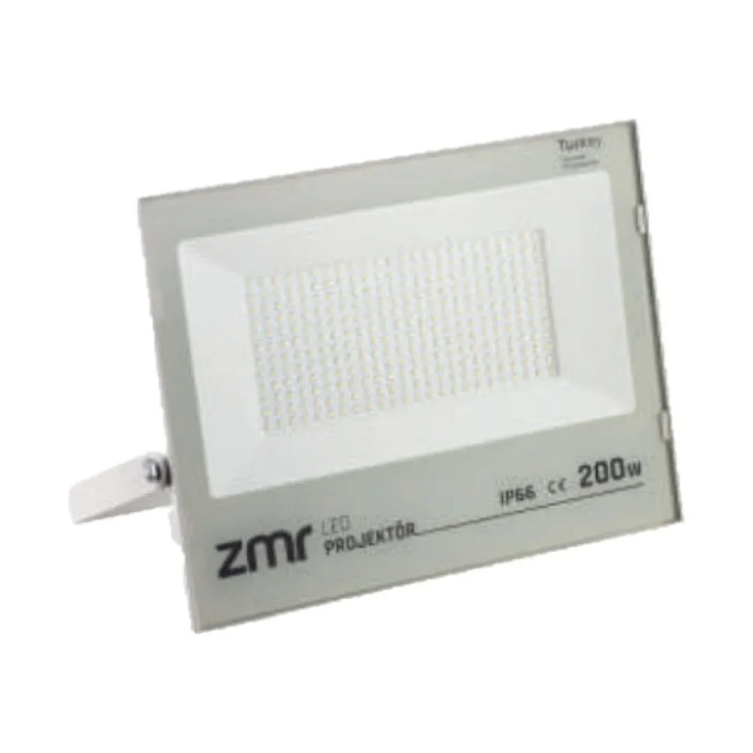 Zmr 200w Slim Led Projektör Beyaz Kasa