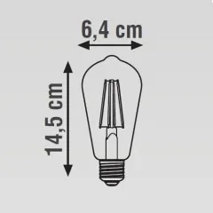 K2 8w E27 Led Flamanlı Mantar Şeffaf Ampul 2700k Sarı Işık