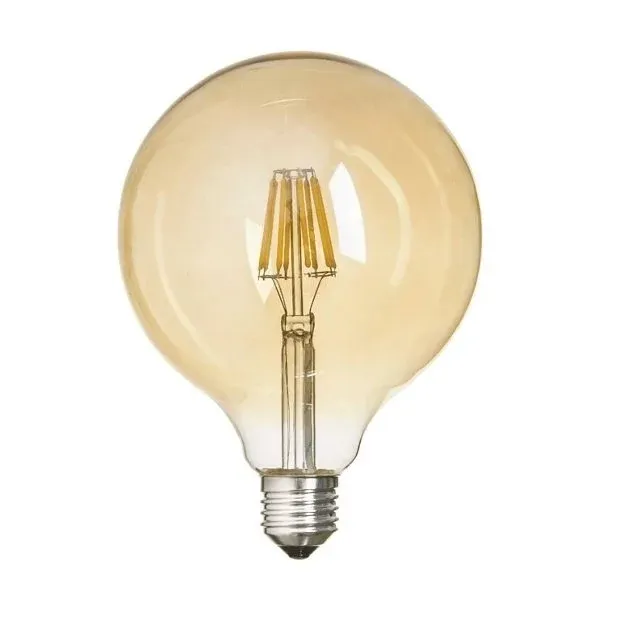 K2 8W E27 G125 Led Flamanlı Ampul 2700k Sarı Işık