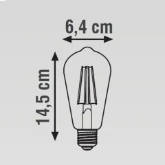 St64 Led Flamanlı Mantar Ampul 2700k Sarı Işık