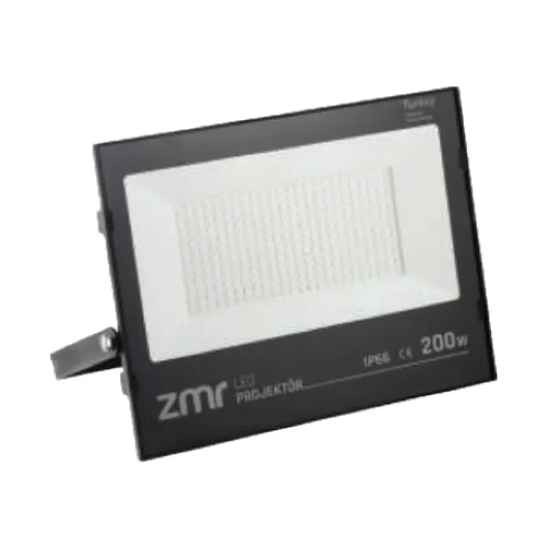 Zmr 200w Slim Led Projektör Siyah Kasa