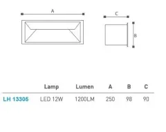 Led Merdiven Duvar Gömme Aplik Lh-13305