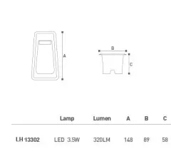 Led Merdiven Duvar Gömme Aplik Lh-13302