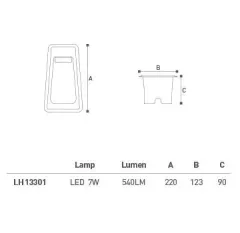 Led Merdiven Duvar Gömme Aplik Lh-13301