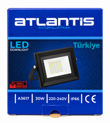Atlantis A3617 30W Led Projektör IP66 3000K Gün Işığı