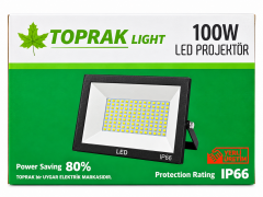 Toprak Light 100W Led Projektör 3000K Gün Işığı IP66