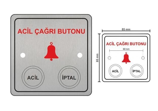 Paslanmaz Acil Çağrı Butonu (Gömme Tip)