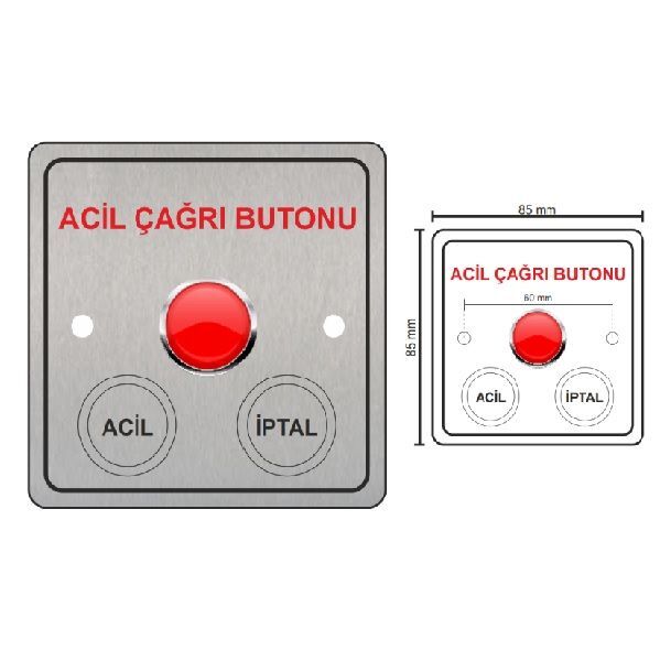 Paslanmaz Acil Çağrı Butonu (Gömme Tip)