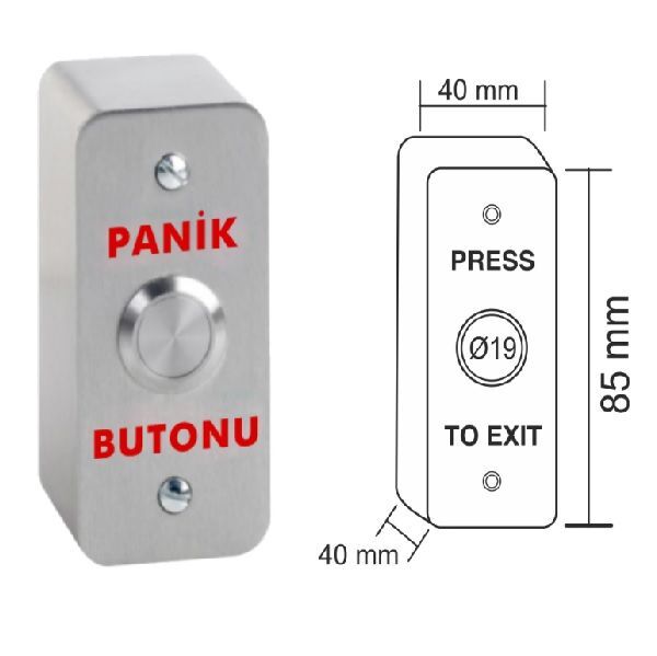 Paslanmaz Panik Çıkış Butonu Çift Kontak (Yeşil,Kırmızı)